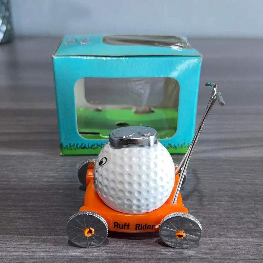 Vintage 1987 Nikry Ruff Rider Golf Ball Lawnmower Novelty Toy with Box Gift